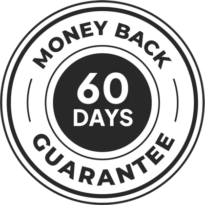 60-day money-back guarantee seal